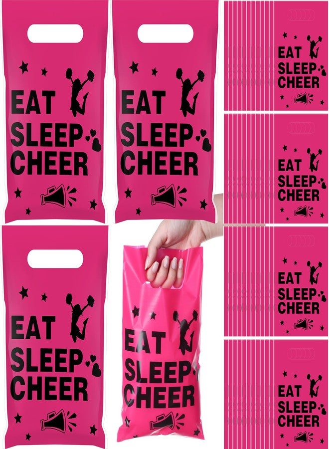 Affrolling 100 Pcs Cheer Goodie Bags Cheer Snack Gift Bags Bulk Plastic Cheerleading Party Supplies with Handle for Cheerleader Team Gymnastics Party Decorations - Image 1